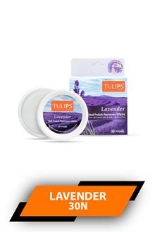 Tulips Nail Polish Remover Wipes Lavender 30n